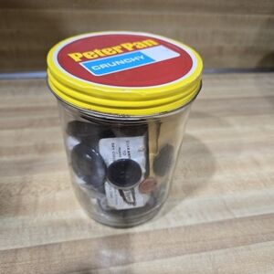 BUTTONS! Lot, Vintage Estate Mix Old Sewing Buttons in Peter Pan PB Jar
